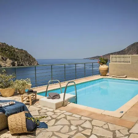 Magnificent Kefalonia Chalker 3 Bedrooms Seafornt Spectacular Sea Views Private Outdoor Pool Assos Villa