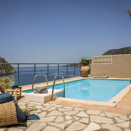 Magnificent Kefalonia Chalker 3 Bedrooms Seafornt Spectacular Sea Views Private Outdoor Pool Assos Villa *